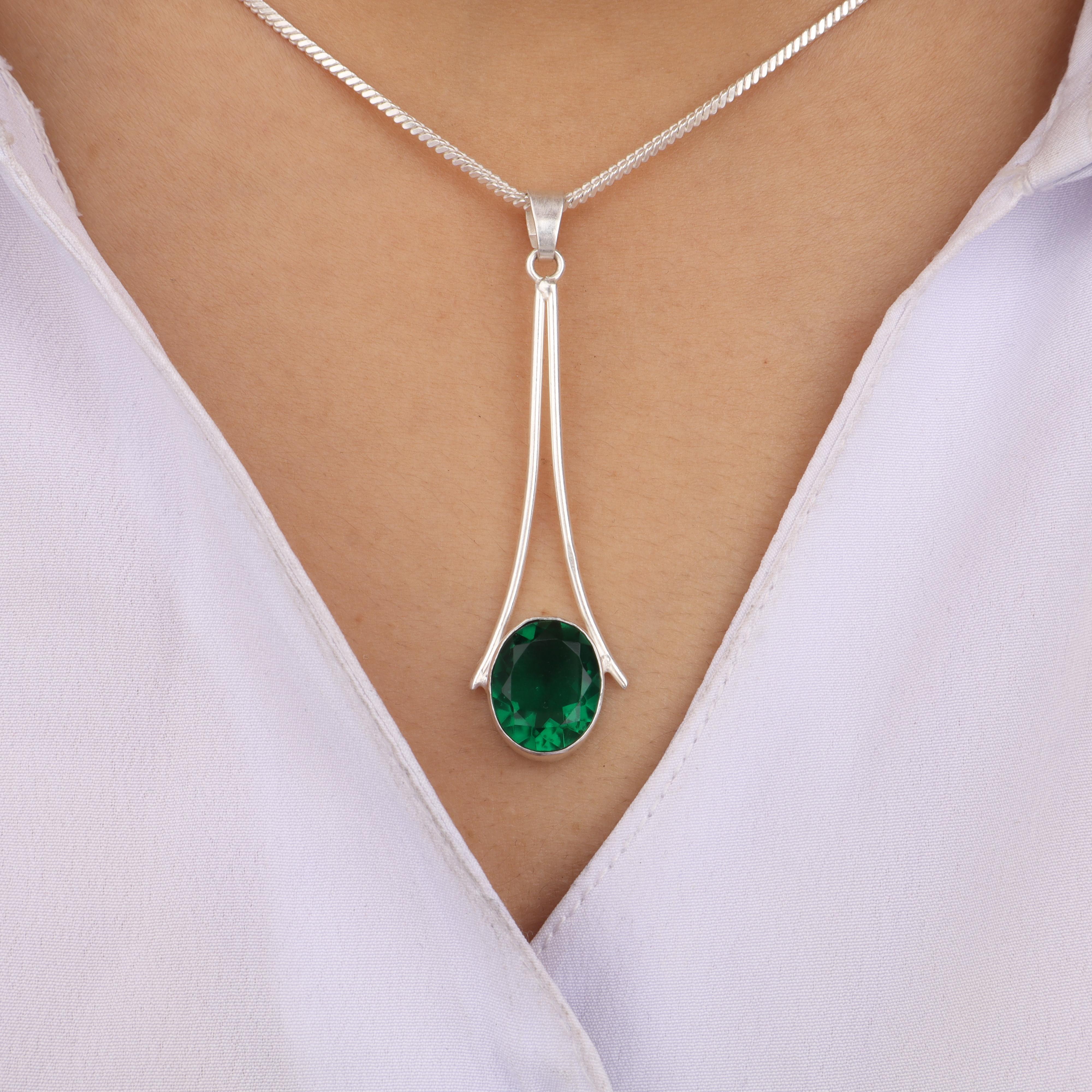 

Ювелирное изделие из стерлингового серебра 925 пробы с драгоценным камнем хромдиопсид, ручная работа, подвеска 1,79 дюйма, в подарок PP-69-10