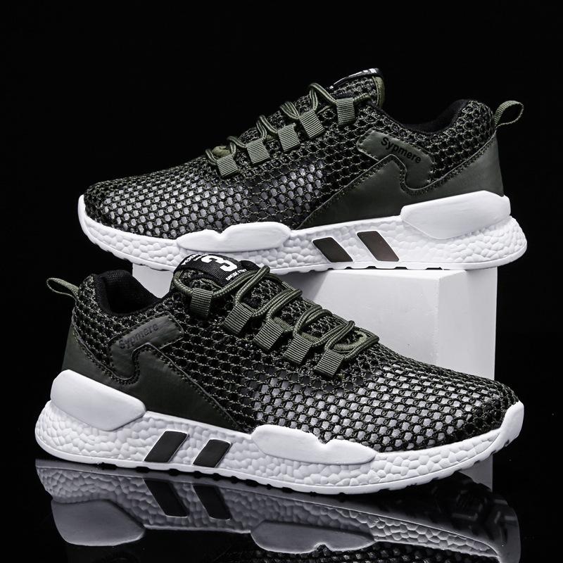 Cut-out single mesh shoes men's shoes casual mesh sneakers 2025 summer flat mesh light running shoes