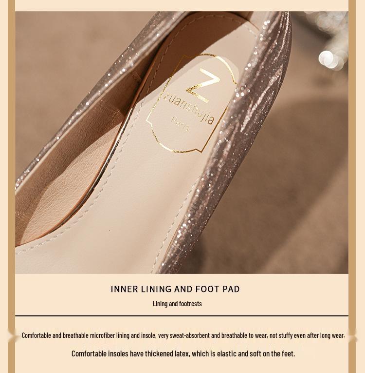 French Sparkly Versatile High Heels - Wedding & Banquet Shoes for Women