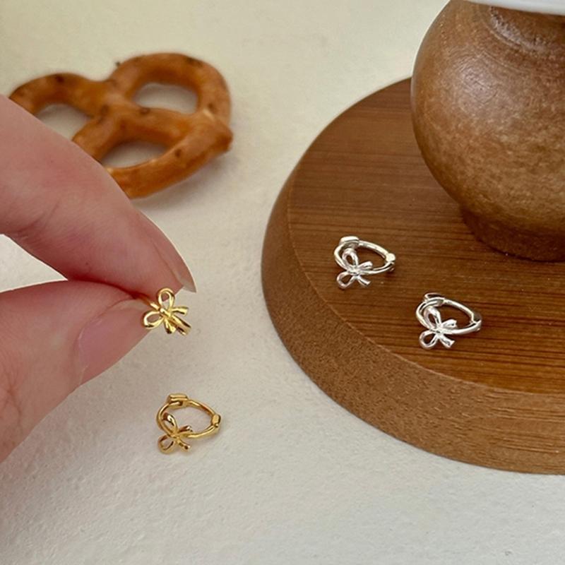 Minimalistischer Ohrschmuck Schlichtes Schmetterlingsknoten-Accessoire Schleife Ohrclips Y2K-Stil Schleifenknoten Stecker Accessoires