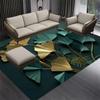 Luxuriöser Grüner Goldener Blätter Teppich Wohnzimmer Dekoration Schlafzimmer Teppich Dekoration Sofa Große Fläche Heimteppiche