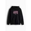 H M Loose Fit Hoodie Black Nirvana