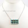 Natural Turquoise Bar Necklace, Turquoise Engagement Necklace, 925 Sterling Silver Multi Stone Necklace, Handmade Paper Clip Chain Necklace