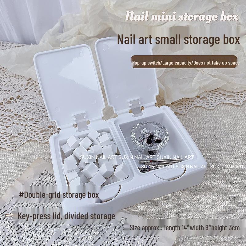 

Мини-коробка для хранения ватных дисков для нейл-арта - Пыленепроницаемая, Многофункциональная, с крышкой