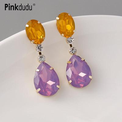 Brinco Pendente da Moda Colorido com Strass Completo Novo Brilhante Gotas de Água Brincos Pendentes para Mulheres Joias Presentes PD1834