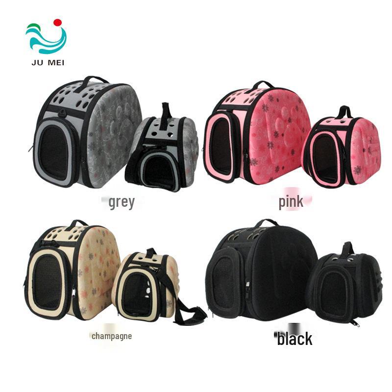 Foldable Crossbody Pet Carrier Backpack - Large Capacity, Breathable Cat & Dog Bag