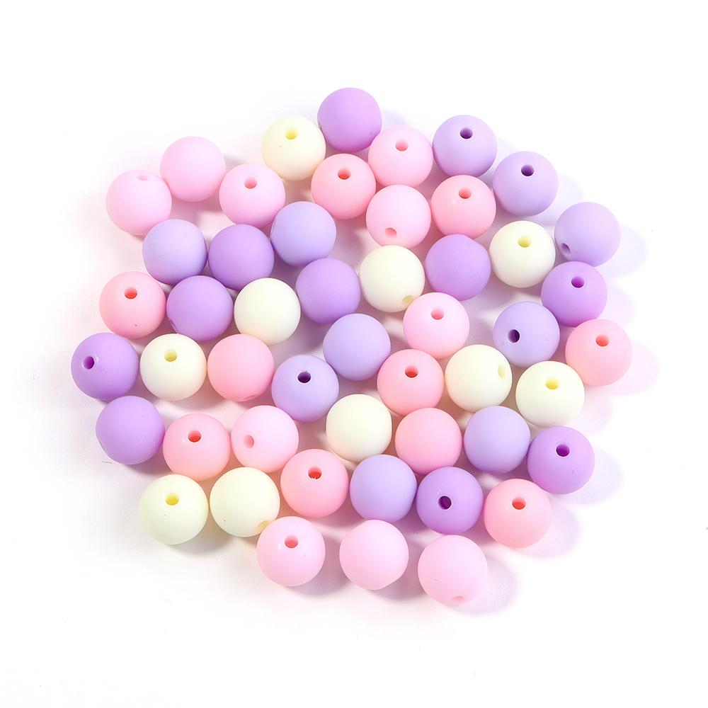 6/8/10/12/14mm Mix Colored Matte Acrylic Spacer Beads Loose Jewelry Round Beads For Making Bracelet Necklace Earring DIY Jewelry
