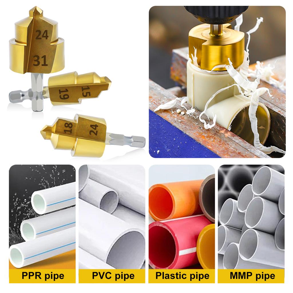 Altıgen saplı kaldırma matkabı ucu, elektrikli matkap, plastik su borusu delme aleti, pagoda matkap ucu, delik açıcı