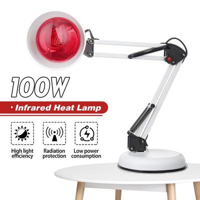100W Pain Relief Physiotherapy Heating Light Massage Health Infra Care Desktop Floor Stand Heat Therapy Infrared Lamp 15 X 12.5cm