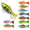 Jijijing 9.5CM/13.7G Mehrgelenkiger Angellöder mit Haken, Langsam sinkender 7-teiliger Swimbait, Bionischer Harter Künstlicher Köder für Süßwasser Salzwasser