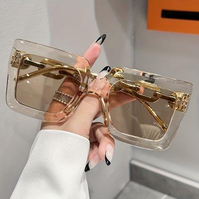 Übergroße quadratische Sonnenbrille für Damen, modische Retro-Sonnenbrille für den Strand, große Luxus-Sonnenbrille mit UV400-Schutz