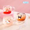 For Sanrio Kid Glass Cup Coffee Mug High Borosilicate Glass Water Cup with Handle for Kuromi&Hello Kitty Printing Milk Juice Cup