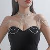 Fashionable Crystal Tassels Design Shoulder Necklace for Ladies Jewelry for Bridesmaids Formal Event and Night Out