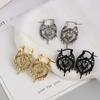 Retro National Style Metal Hollow Pendant Earrings For Women Bohemian Carved Earrings Wedding Party Jewelry Gift