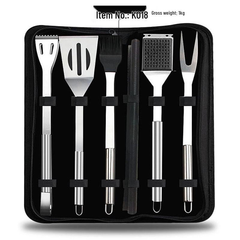 Meigo Stainless Steel BBQ Tool Set, 32 Pieces, with Portable Cloth and Aluminum Case Options, New.
