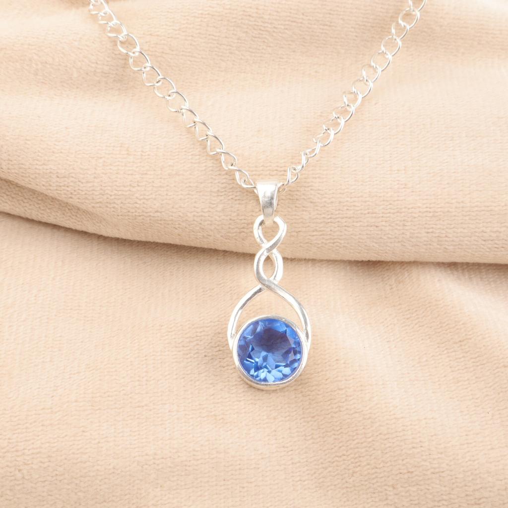 Handmade Tanzanite Gemstone Pendant 925Sterling Silver Jewelry Elegant Gift Idea CP-25-2