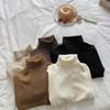 Kinder Jungen Mädchen Unifarben Hoher Kragen Langarm Freizeit Strickpullover Pullover