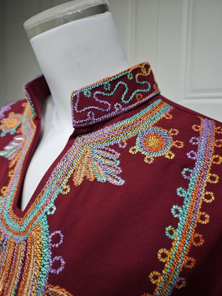 AB430 Women's Embroidered Cord Pullover Dress Robe