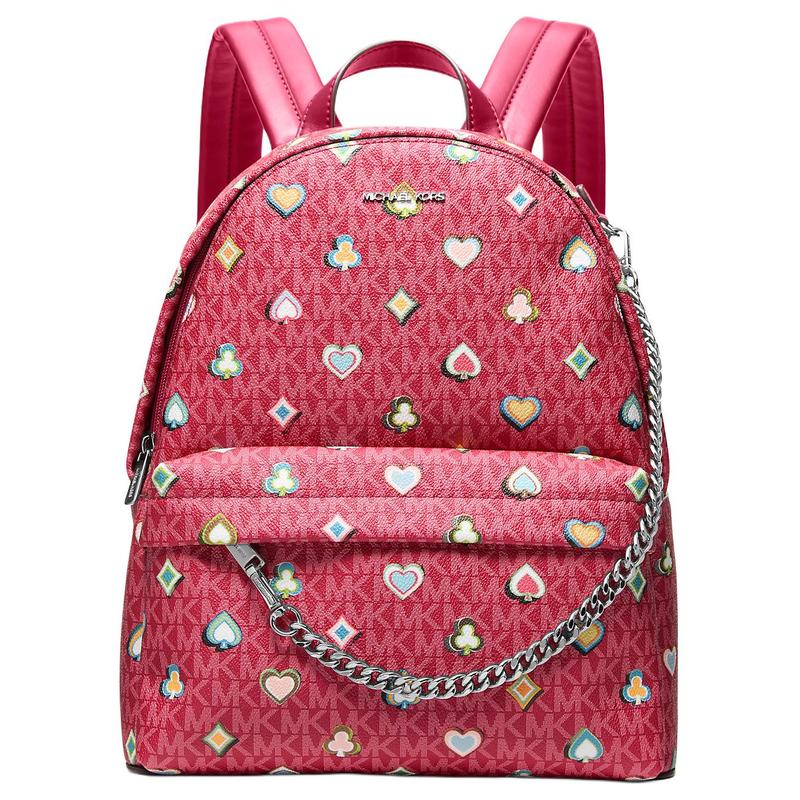 MICHAEL KORS Slater Logo Classic Faux Leather Backpack Medium Women s Red красный