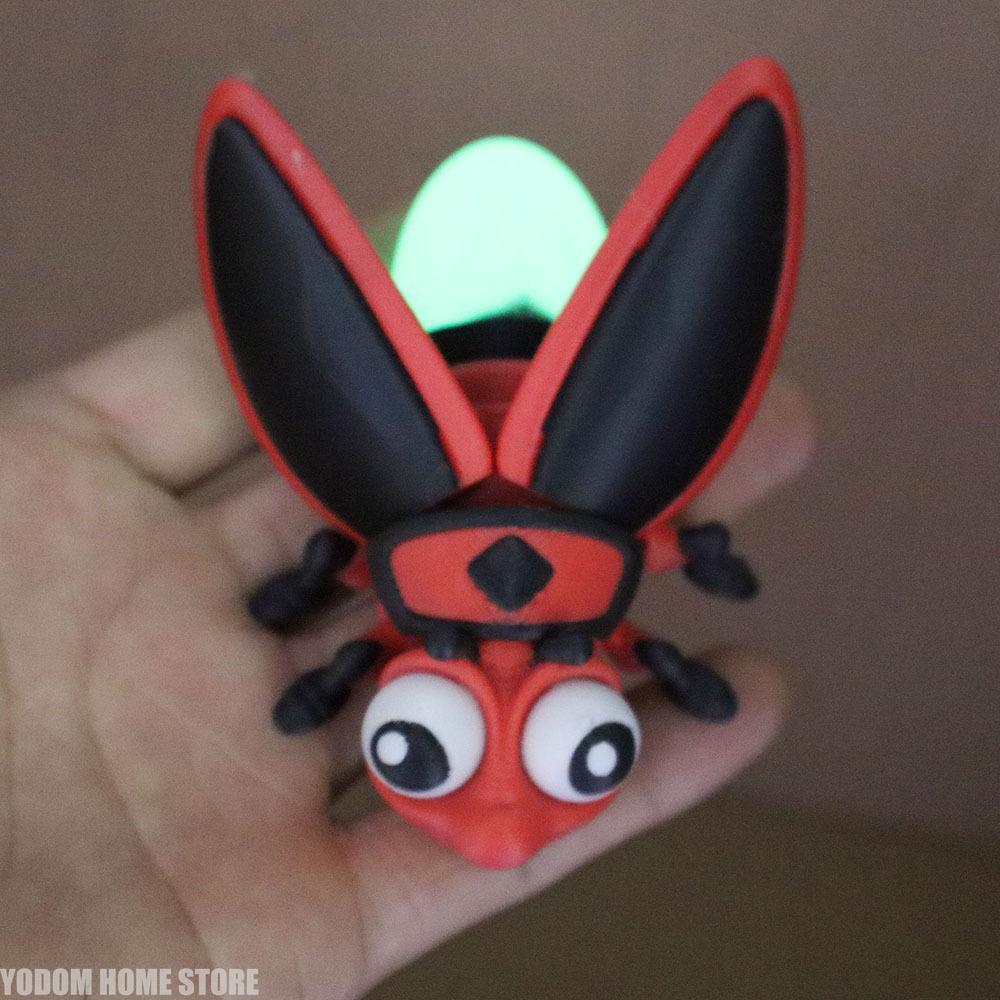 3D Printed Colorful Glow-in-the-dark Firefly Figure Cute Doll for Home Decor Gift Home Accessories Kawaii Desk Decoration