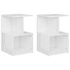 Tables de chevet - Maison Exclusive - Blanc brillant - Bois d'ingénierie - 35x35x55 cm (lot de 2)