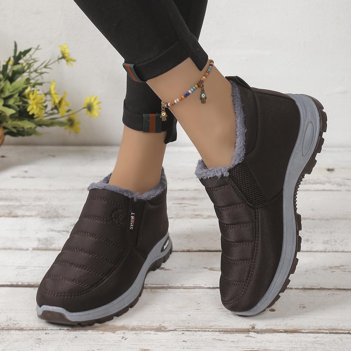 

Женская обувь Зимние женские хлопковые ботинки — универсальные и модные повседневные кроссовки с противоскользящей подошвой, распродажа 48 коричневый