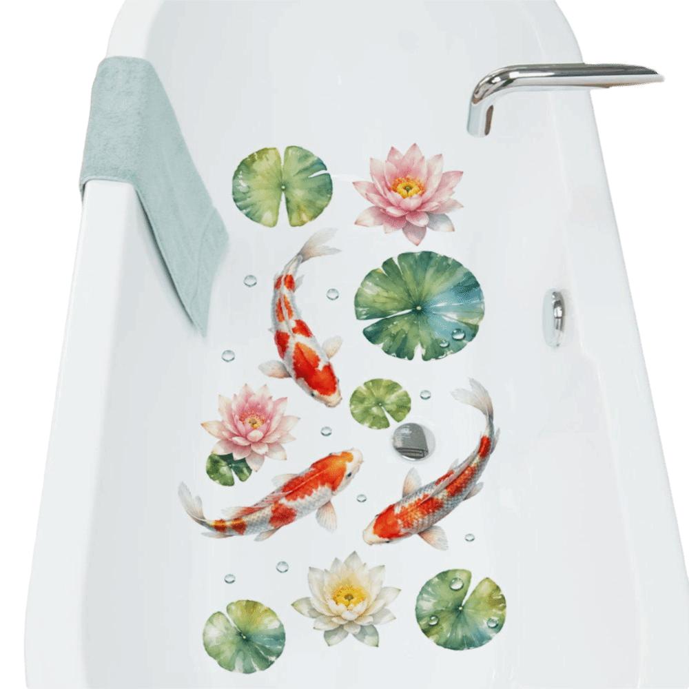PVC Bathtub Decal Waterproof Koi Fish Sticker High Quality Sink Sticker