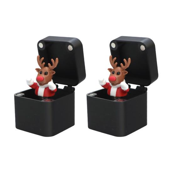 1/2/4Pcs Christmas Middle Finger In A Box Ornament Pop-up Santa Claus Reindeer Snowman Box Desktop Decoration Tricky Props Gag Prank Gift
