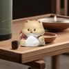 Dog Miniature Figurine Desktop Ornament Tea Pet Clay Animal Sculpture for Bookshelf Centerpiece