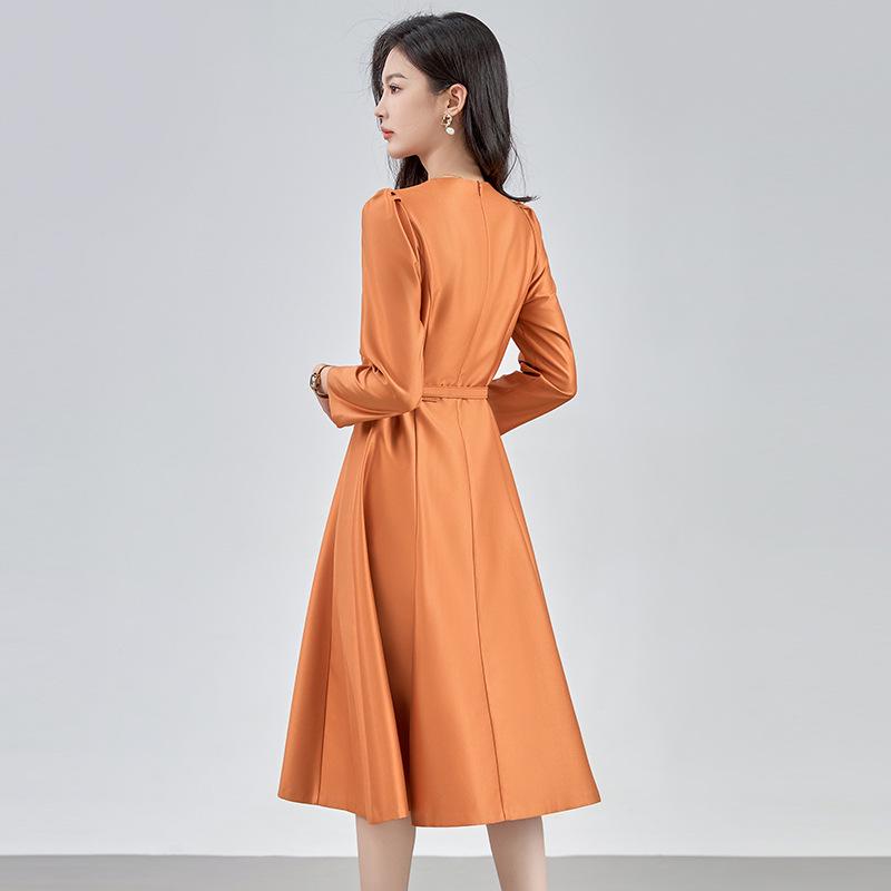 Slimming French Style A-line Belted Dress