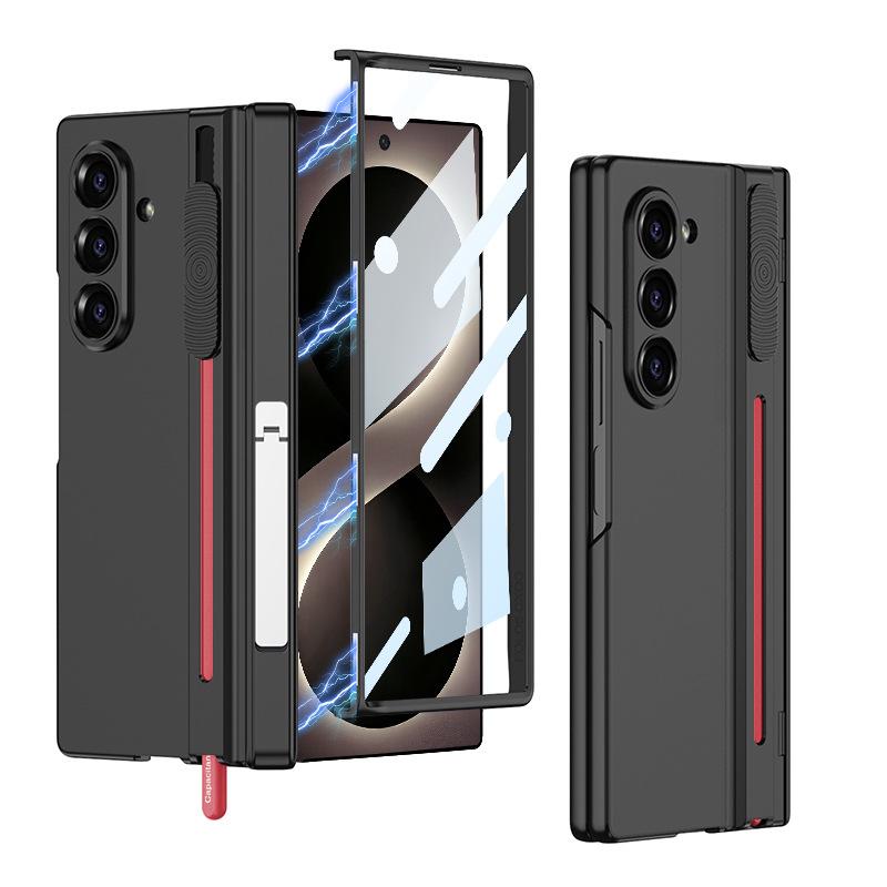 Applicable To Samsung Fold8Ultra Mobile Phone Case Folding Magnetic Hinge All-inclusive Gear Adjustment Integrated Pen Slot