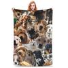 Cute Puppy Dog Blankets Pet  Soft Aesthetic Plush Throw Blanket For Couch Chair Airplane Travel Flannel Bedspread Bed Cover