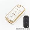 Auto For Vw Amarok Polo Golf Mk4 Bora Jetta Altea For Seat For Skoda Octavia Fabia 2 Button Tpu Car Key Case Cover Protection