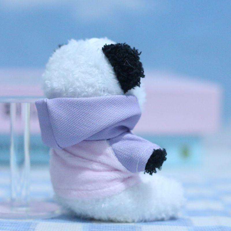Bezaubernde Panda-Plüschpuppe aus weichem Fleece-Material, ideal für Schlüsselanhänger und hängende Dekoration