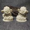 2PCS Ivory Fruit Q Edition Guanyin Bodhisattva Cartoon Feng Shui Decoration Car Mounted Buddha Statue Crafts