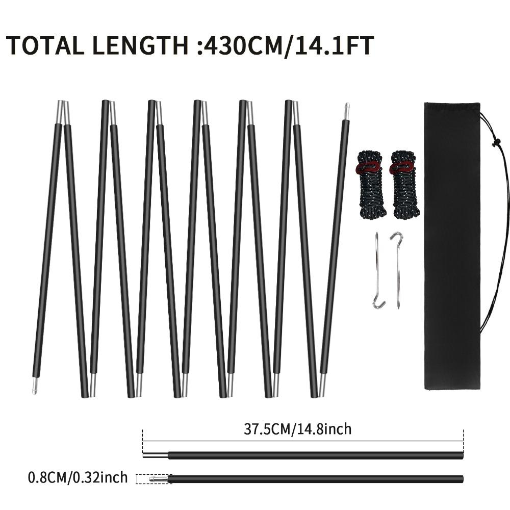 Aluminum Tent Poles Replacement Pre-Assembled Tent Poles Lightweight Tent Pole Repair Kit for Hiking Camping Backpacking Tent
