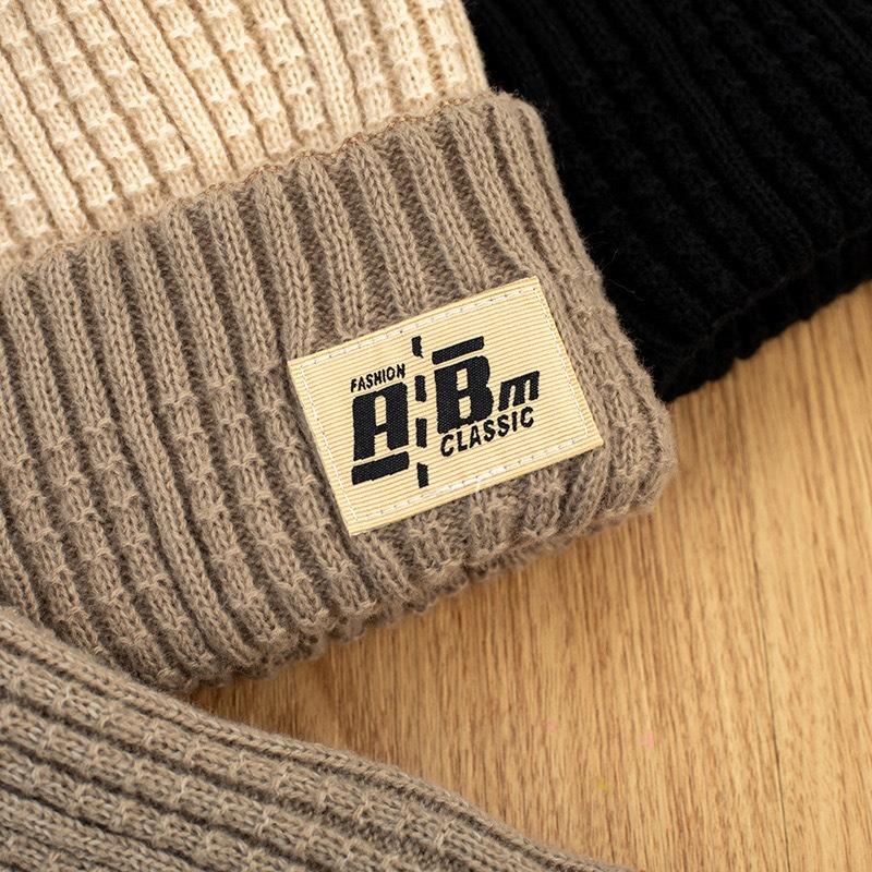 Autumn and Winter New One Hat Four Wear Knitted Hat Double-sided Wool Hat Alphabet Bald Hat Warm Pile Hat