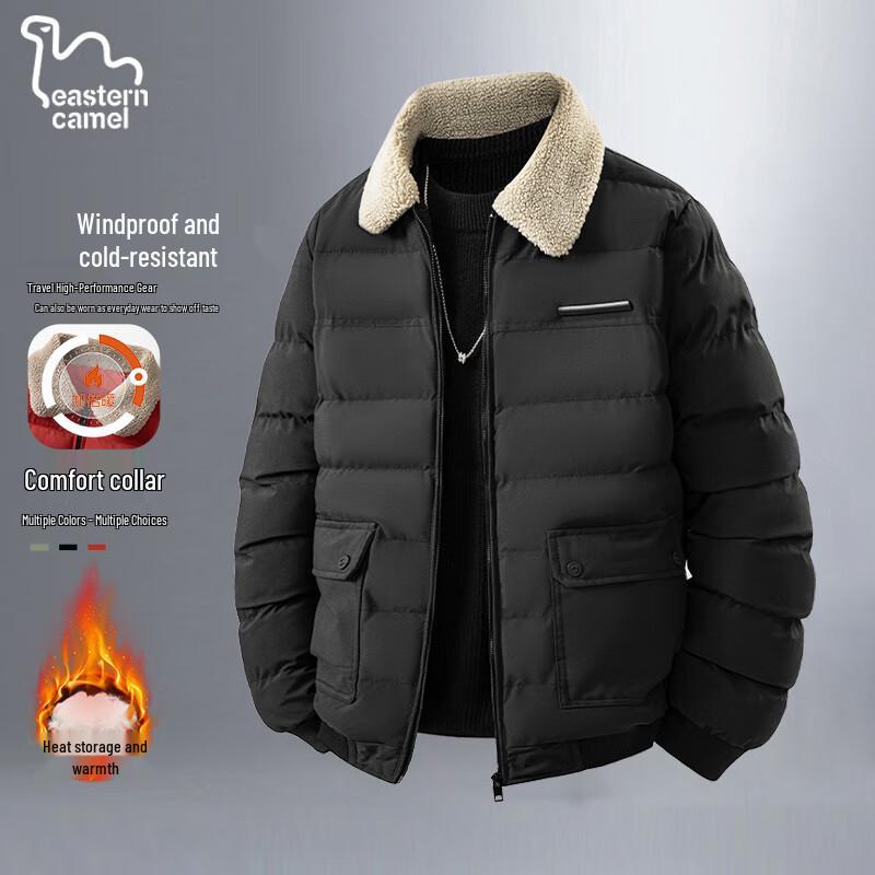 

Men s Lamb Fleece Collar Padded Jacket XL