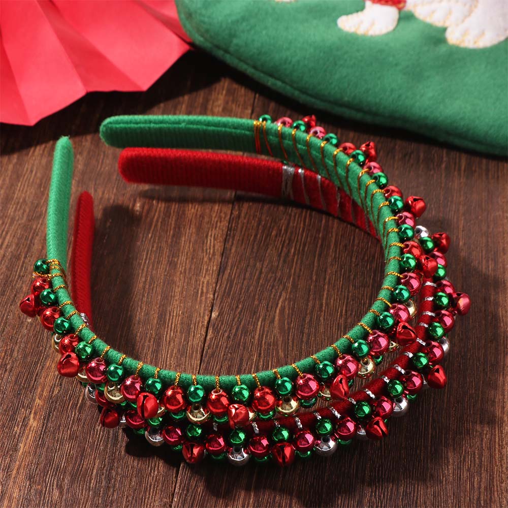New Year Christmas Headwear Thin Edges Xmas Hairband Christmas Jingling Bell Headband Headdress