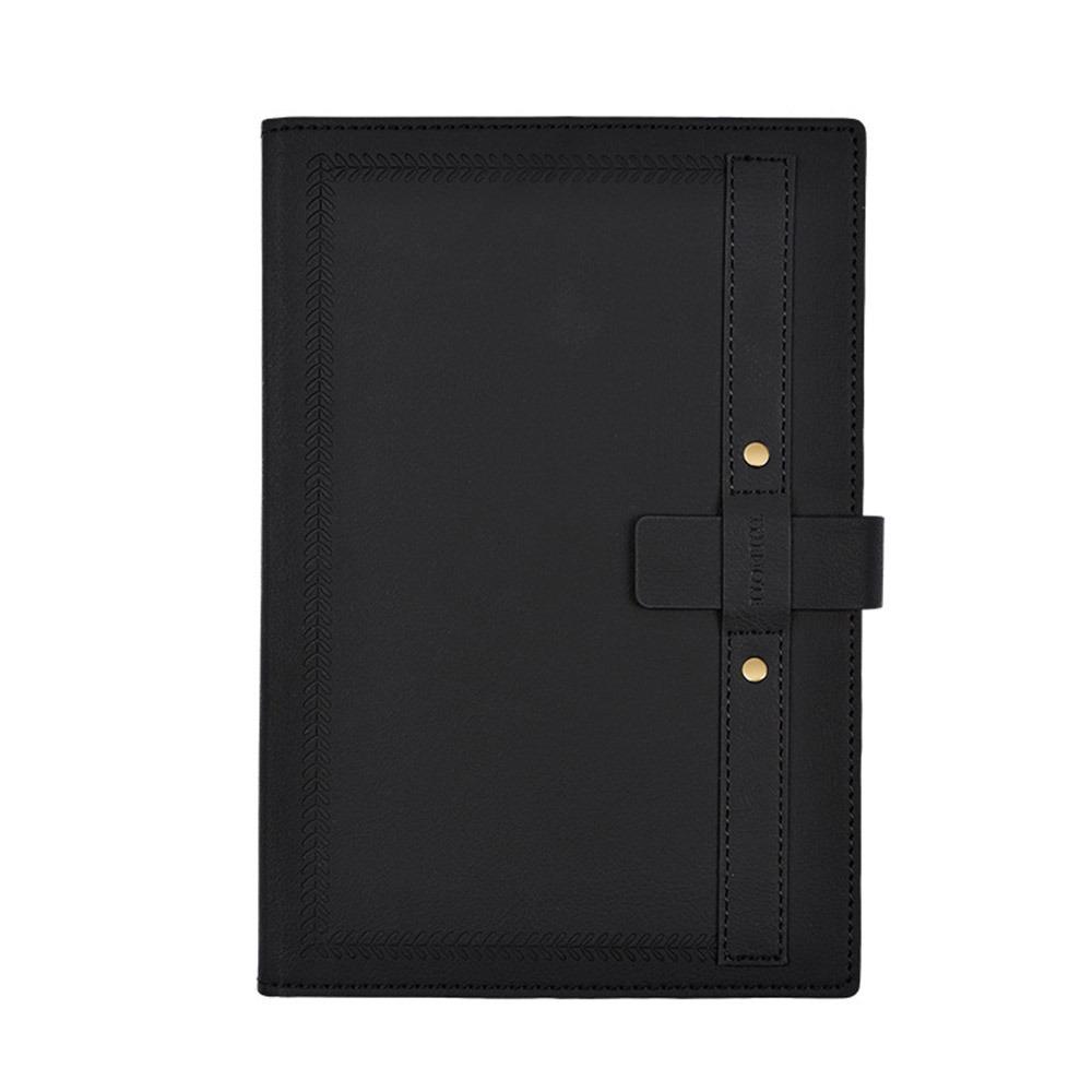 

PU Leather Cover A5 Notepad 288 Pages Diary Fashion Students Notebook Office School Supply чёрный