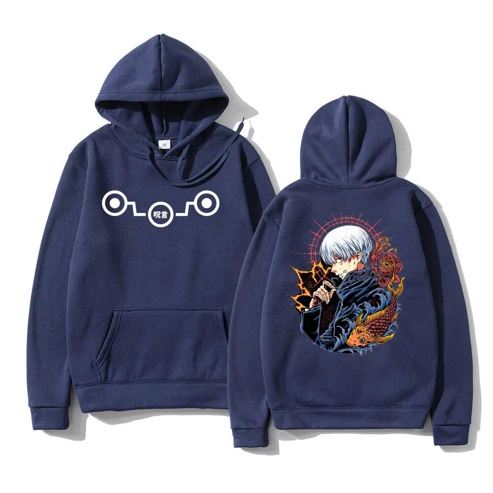 Anime Jujutsu Kaisen Oboustranný potisk Mikina Unisex Dámské Vintage Oversized Volné Topy Mikiny Unisex Mikina Inumaki Toge s kapucí