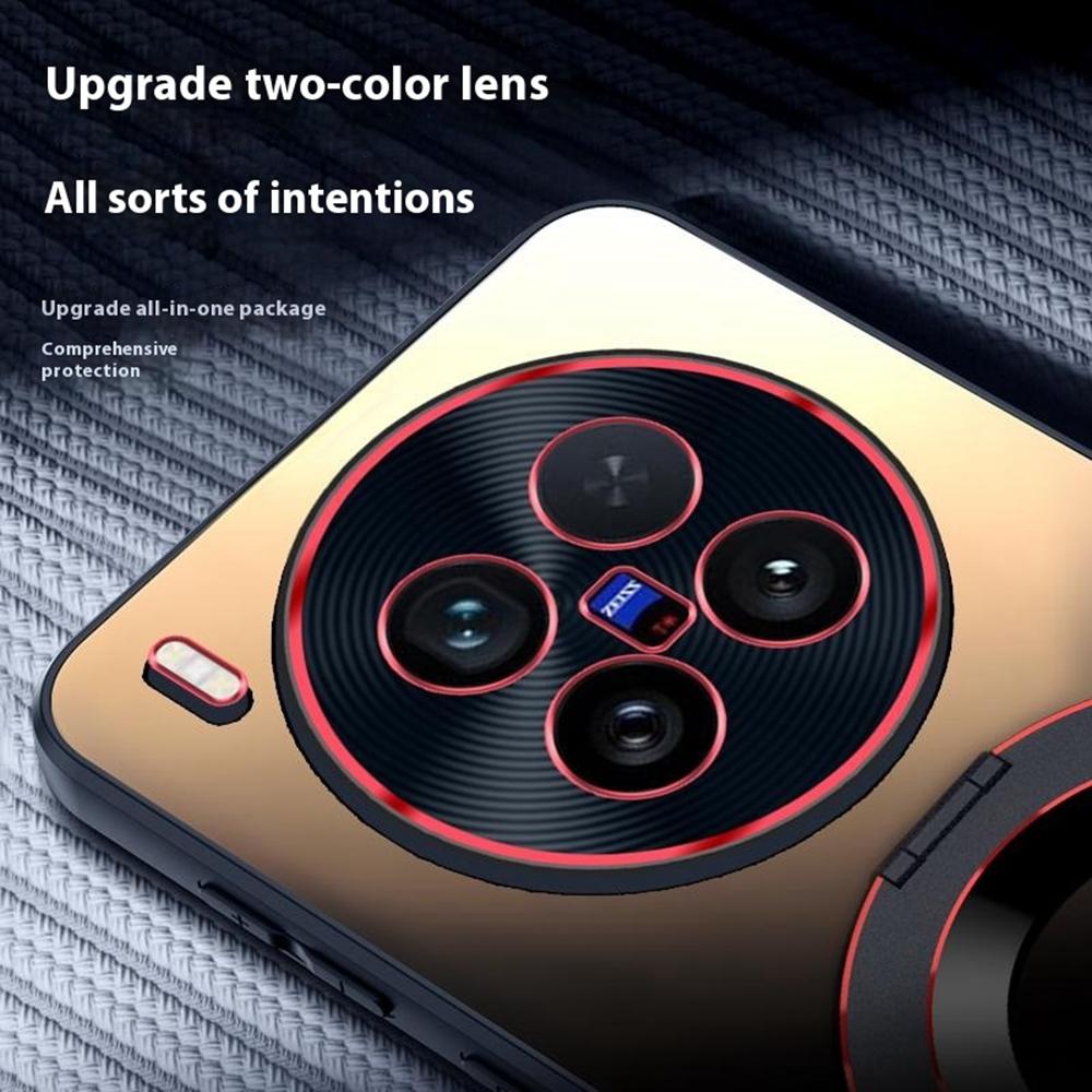Pro pouzdro na telefon vivo X200 Ultra 5G s kroužkovým stojánkem, dvoubarevný objektiv, matný kryt s AG povrchem na dotek
