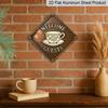 2D Flat, 1pc Vintage Teacup-Themed Metal Wall Sign - Tea Cup & Saucer, Thin & Aluminum Plate Suitable, Living Room, Balcony - Tea Lover Gift for