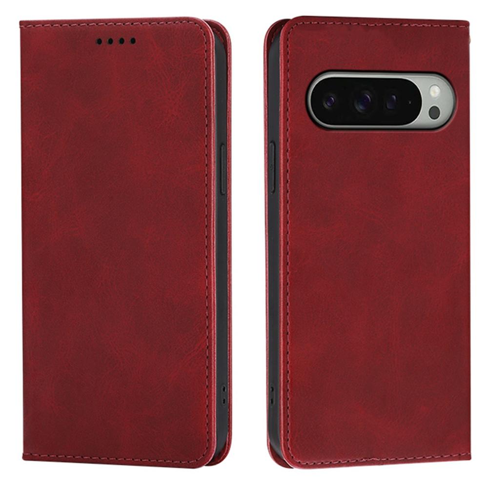 For Google Pixel 9/9 Pro Case Wallet Calf Texture Leather Phone Cover with Hidden Magnetic Closure