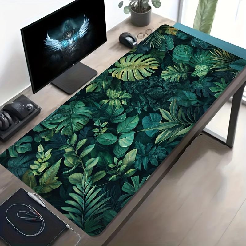 Brand Extra Large Gaming Mouse Pad Tropical Leaf Pattern Non Slip Washable Rubber Base Stain Resistant Office Computer Desk Deco