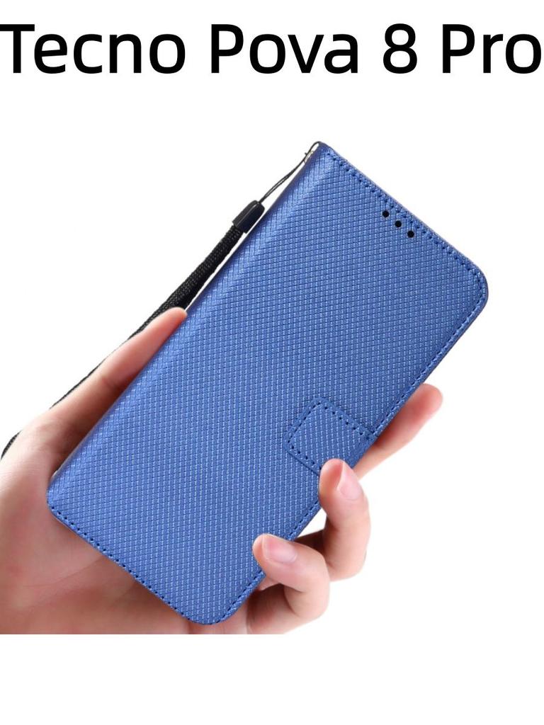 For Tecno Pova 8 Pro Case Diamond Pattern Card Slot Soft Silicone External Leather Support Function Flip Cover Attraction Closure
