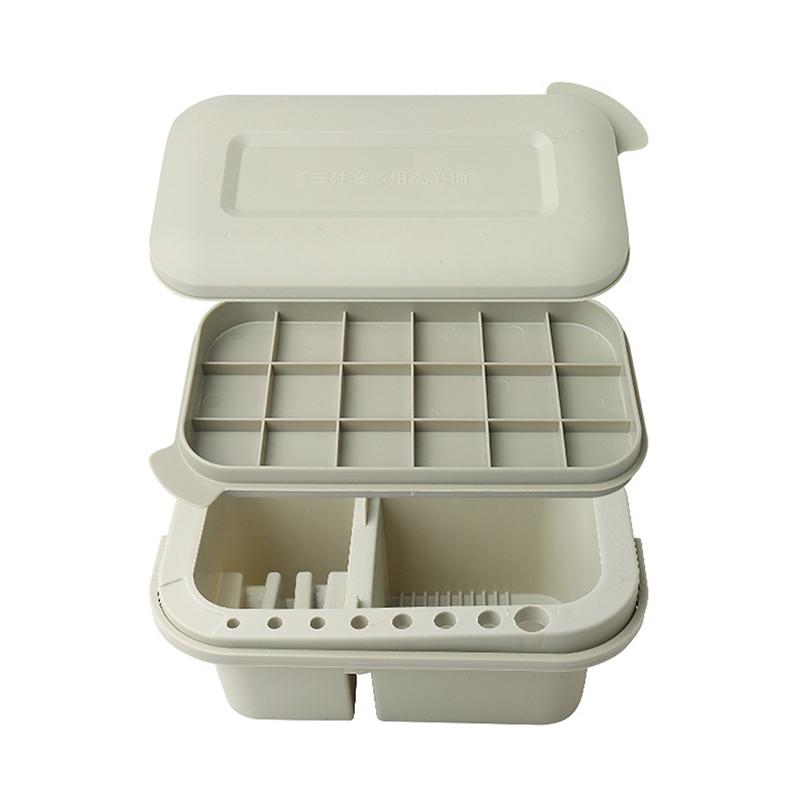 3 In 1 Paint Brush Cleaner Washer Multifunctional Painting Brush Washing Bucket Tool Basin Holder Tray Palette Lid