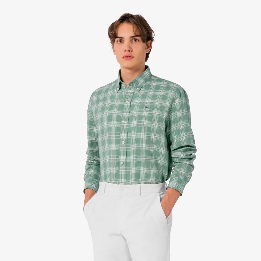 Lacoste Men's Linen Big Check Shirt CH739E-56G132