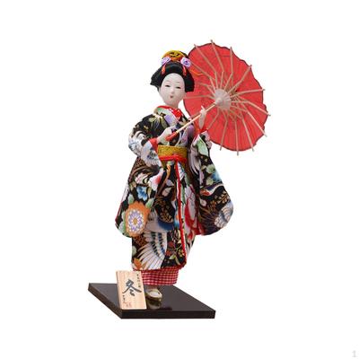 Estatua de escritorio de muñeca geisha con kimono japonés de 12 pulgadas, figura artesanal, adorno tradicional asiático Kabuki