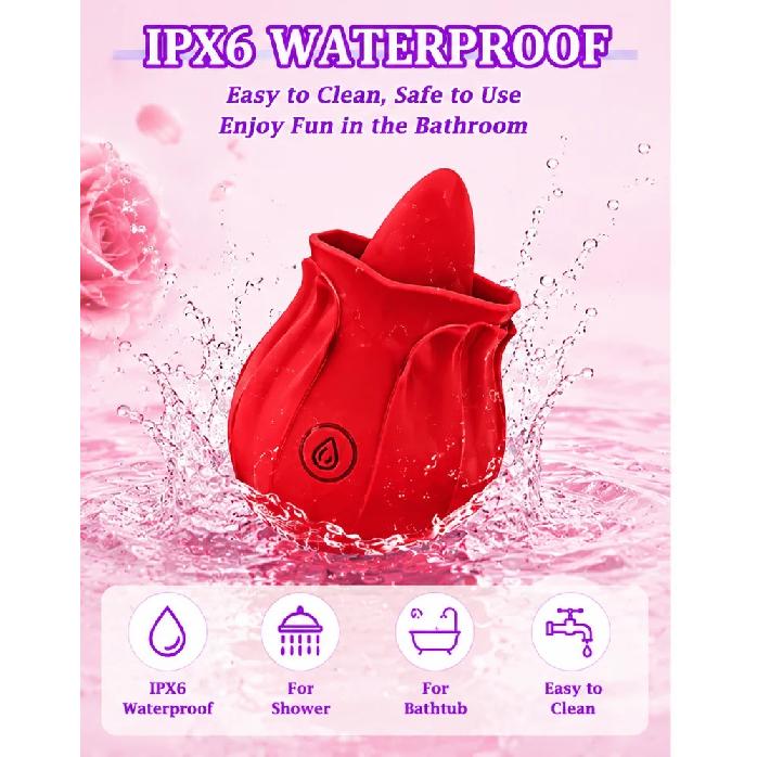 Rose Tongue Licking Vibrator Adult Supplies 10 Modes Vibrating Clitoris Nipple Stimulator Massage G Spot of Sex Toys for Women